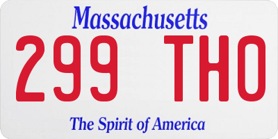 MA license plate 299TH0
