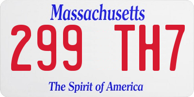 MA license plate 299TH7
