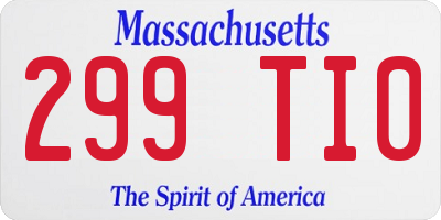 MA license plate 299TI0