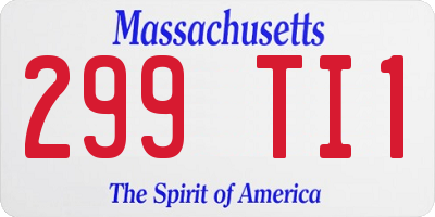 MA license plate 299TI1