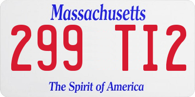 MA license plate 299TI2