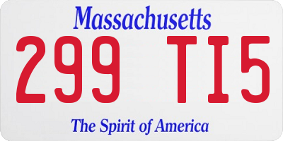 MA license plate 299TI5