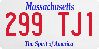 MA license plate 299TJ1