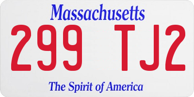 MA license plate 299TJ2