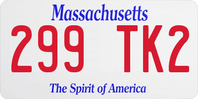 MA license plate 299TK2