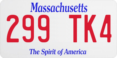 MA license plate 299TK4