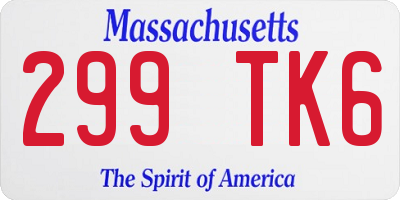 MA license plate 299TK6