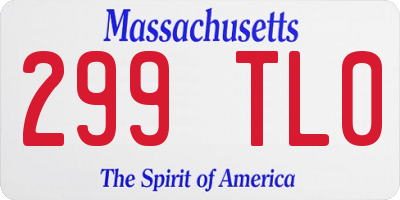 MA license plate 299TL0