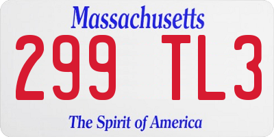 MA license plate 299TL3
