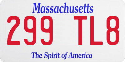 MA license plate 299TL8