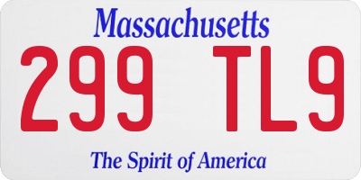 MA license plate 299TL9