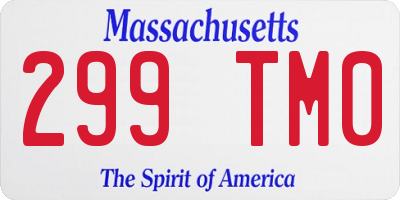 MA license plate 299TM0
