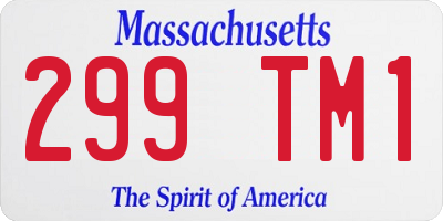 MA license plate 299TM1