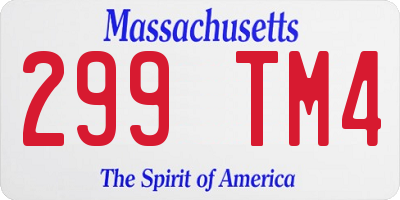 MA license plate 299TM4