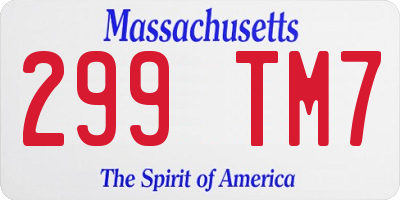 MA license plate 299TM7