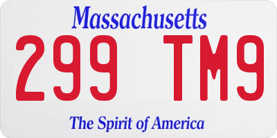 MA license plate 299TM9