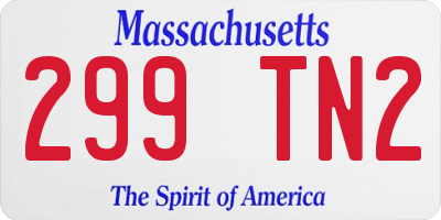 MA license plate 299TN2