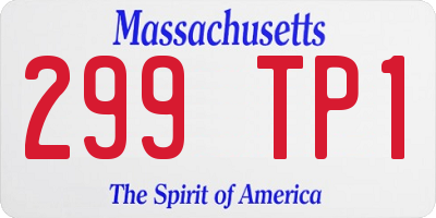 MA license plate 299TP1