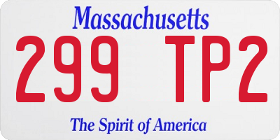 MA license plate 299TP2