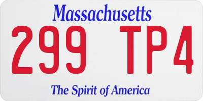 MA license plate 299TP4