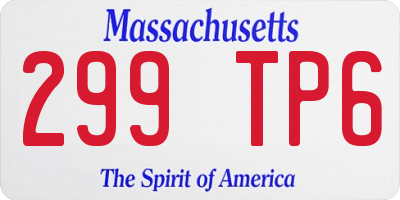 MA license plate 299TP6