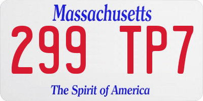 MA license plate 299TP7