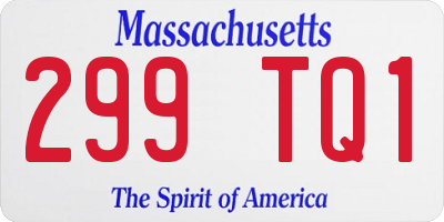 MA license plate 299TQ1