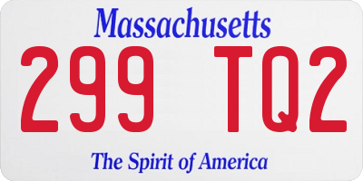 MA license plate 299TQ2