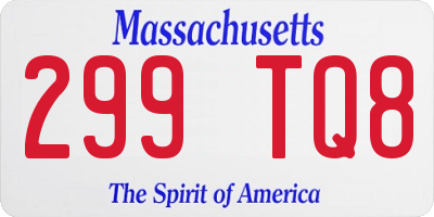 MA license plate 299TQ8