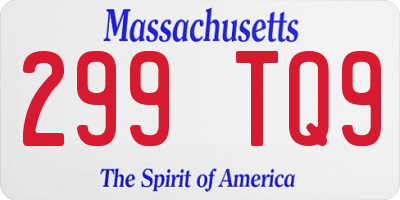 MA license plate 299TQ9