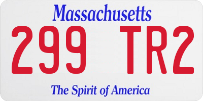 MA license plate 299TR2