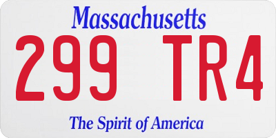 MA license plate 299TR4