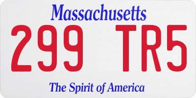 MA license plate 299TR5