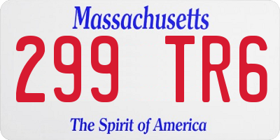 MA license plate 299TR6