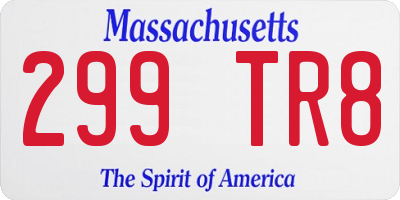 MA license plate 299TR8