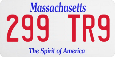 MA license plate 299TR9