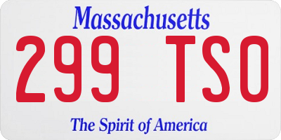 MA license plate 299TS0