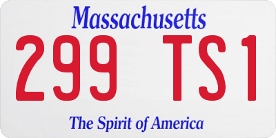 MA license plate 299TS1