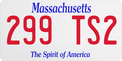 MA license plate 299TS2