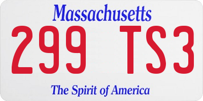 MA license plate 299TS3