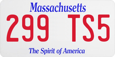 MA license plate 299TS5