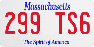 MA license plate 299TS6