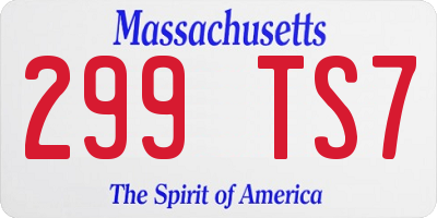 MA license plate 299TS7
