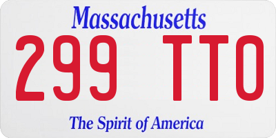 MA license plate 299TT0