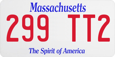MA license plate 299TT2