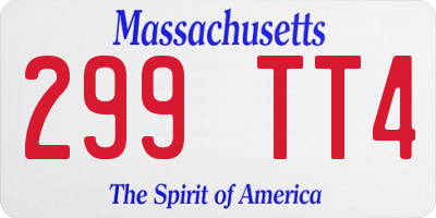 MA license plate 299TT4