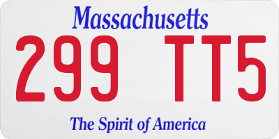 MA license plate 299TT5