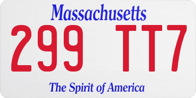 MA license plate 299TT7
