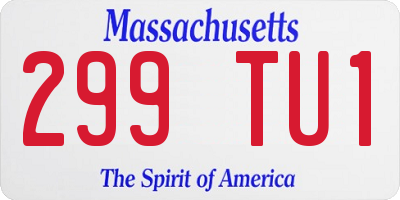 MA license plate 299TU1
