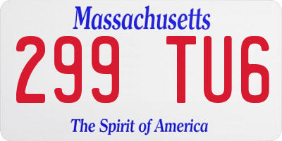 MA license plate 299TU6